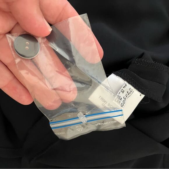 NWT Trixi Schober 100% wool black minimalist office shirt dress 3/4 sleeve sz 10 - Picture 15 of 15